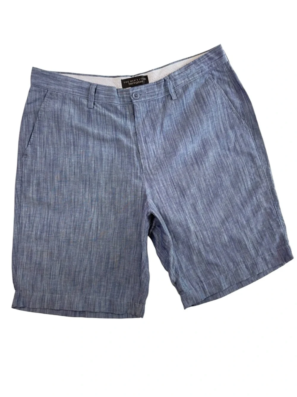 The Men’s Store Bloomingdale's Blue Textured Linen/Cotton‎ Blend Shorts Size 34